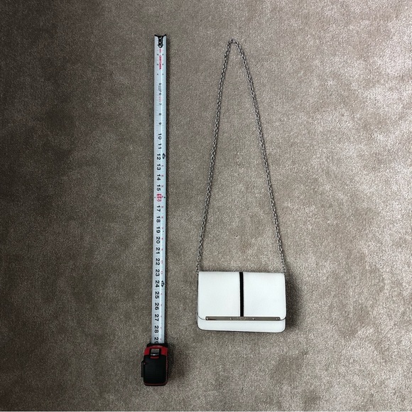 Henri Bendel White Leather Crossbody Handbag with Silver Details - Picture 13 of 15